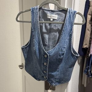 Aritzia Denim Forum Blue Buttoned Vest